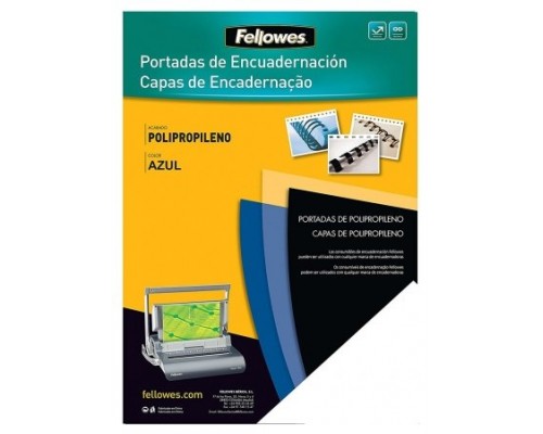 PACK 100 PORTADAS POLIPROPILENO A4 500 MICRAS AZUL FELLOWES 54771 (Espera 4 dias)