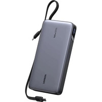 UGREEN POWERBANCK 25000MAH 165W , BUILT-IN CABLE (165W FAST CHARGING POWER BANK WITH CABLE, 25000MAH, 140W C1 CABLE + 100W C2 CABLE + 30W C PORT + 33WA FEMALE CHARGER, SPACE GRAY ) (Espera 4 dias)