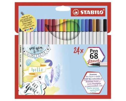 ESTUCHE CARTON 24 UNIDADES ROTULADOR PEN 68 BRUSH COLORES SURTIDOS STABILO 568/24-211 (Espera 4 dias)