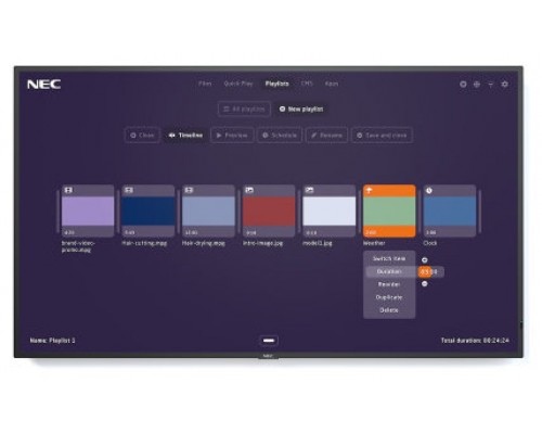 NEC MultiSync ME551-MPi4 Pantalla plana para señalización digital 139,7 cm (55") LED 400 cd / m² 4K Ultra HD Negro Procesador incorporado 18/7 (Espera 4 dias)