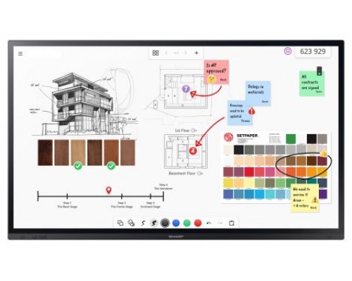 Sharp PN-LA652 Panel plano interactivo 165,1 cm (65") LCD 450 cd / m² 4K Ultra HD Negro Pantalla táctil (Espera 4 dias)