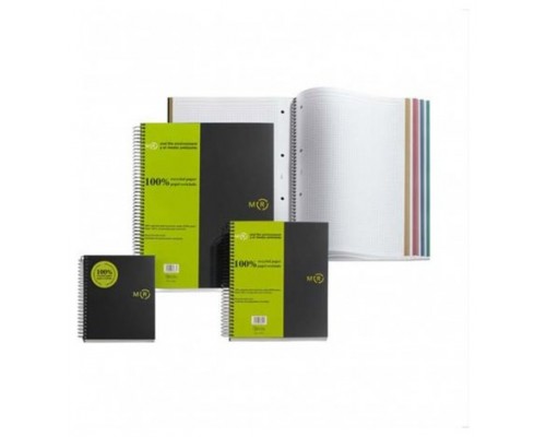 CUADERNO 100% RECICLADO NB-4 A5 120HOJAS TAPAS POLIPROPILENO MIQUELRIUS 6039 (Espera 4 dias)