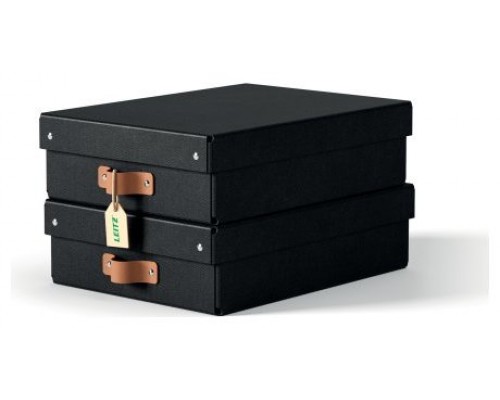 PACK 2 CAJAS DE ALMACENAMIENTO CART&Oacute;N MEDIANA BAJA COLOR NEGRO LEITZ 61480095 (Espera 4 dias)