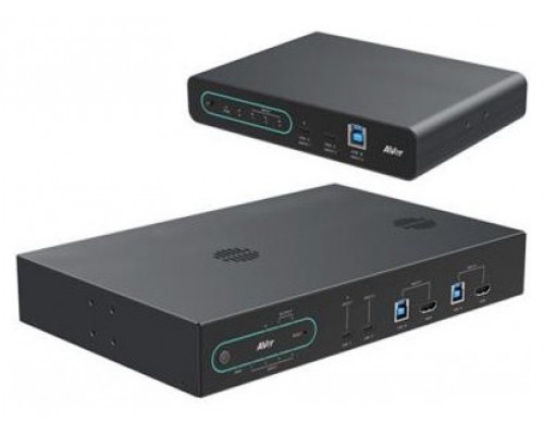 AVER HUB SERIES 4K BYOM (61B35A0000AE) 5X2 USB AND HDMI SWITCH WITH IA FUNCTIONS AND USB-C POWER DELIVER, INCLUDING EXTENSION KIT FOR LARGE ROOMS (HUB35 WITH EXT35 KIT) (Espera 4 dias)
