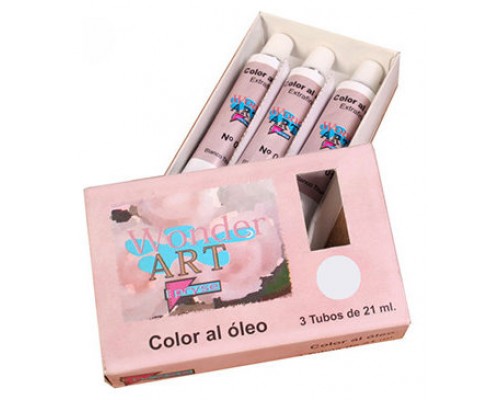 CAJA 3 TUBOS 21ML. ÓLEO Nº.02 BLANCO ZINC TITANIUM WONDER ART BY PRYSE 6250002 (Espera 4 dias)