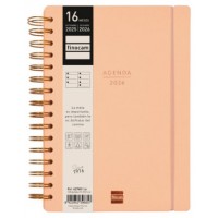 AGENDA 16 MESES SEPTIEMBRE 2025-DICIEMBRE 2026 HAIKU E10-155X212 SEMANA VISTA HORIZONTAL CORAL+ FINOCAM 627400326 (Espera 4 dias)