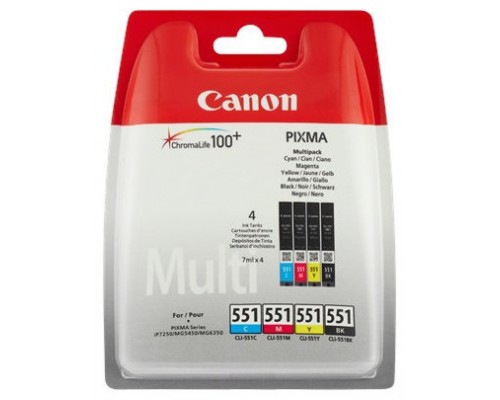 TINTA CANON CLI-551 MULITPACK 4 COLORES (Espera 4 dias)