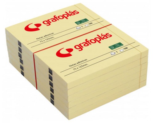 PACK3 BLOC 100 NOTAS ADHESIVAS 40X50MM AMARILLAS GRAFOPLAS 65205360 (MIN4) (Espera 4 dias)