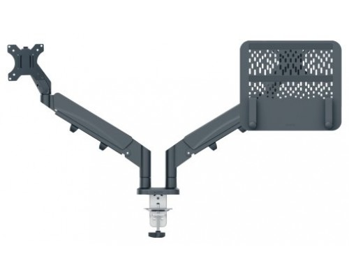 BRAZO DUAL PARA MONITOR Y PORTÁTIL LEITZ ERGO SPACESAVING COLOR  GRIS OSCURO KENSINGTON 65380089 (Espera 4 dias)