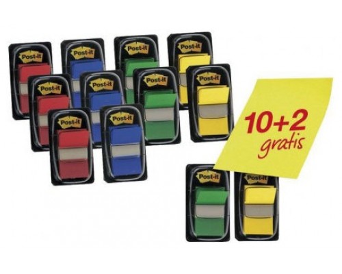 PACK 10+2 MARCADORES INDEX 25,4X43,2MM COLORES SURTIDOS 680P10+2 POST-IT 7000081628 (Espera 4 dias)