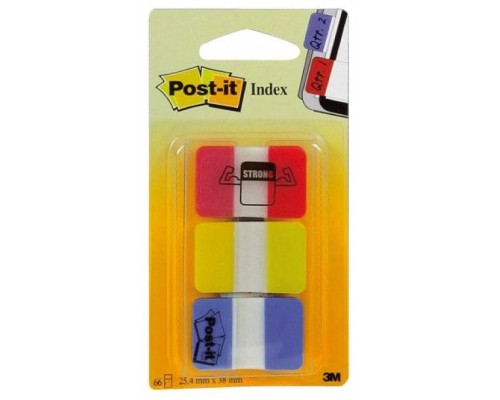 PACK 3 DISPENSADORES X 22 MARCADORES INDEX RÍGIDO 25,4X38MM COLORES SURTIDOS 686-RYB POST-IT 7000146810 (Espera 4 dias)