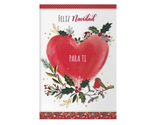 PACK 6 TARJETAS DE FELICITACIÓN NAVIDAD - TAMAÑO 11,5 X 17 CM - MODELO CORAZÓN DOHE 70019 (Espera 4 dias)
