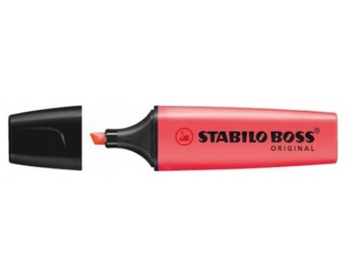 MARCADOR FLUORESCENTE BOSS ORIGINAL TRAZO 2/5MM. ROJO STABILO 70/40 (MIN10) (Espera 4 dias)