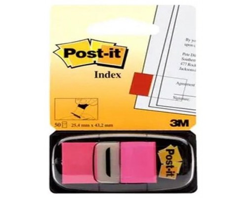 BLISTER DISPENSADOR 50 MARCADORES INDEX ROSA BRILLANTE 25,4X43,2MM 680-21 POST-IT 7100062569 (Espera 4 dias)