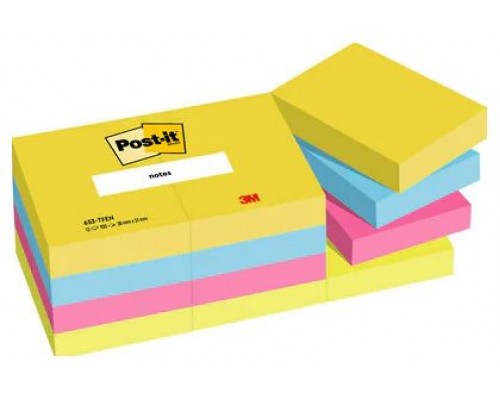 PACK 12 BLOCS 100 HOJAS NOTAS ADHESIVAS 38X51MM COLECCIÓN ENERGETIC EN CAJA CARTÓN 653 TFEN POST-IT 7100290179 (Espera 4 dias)