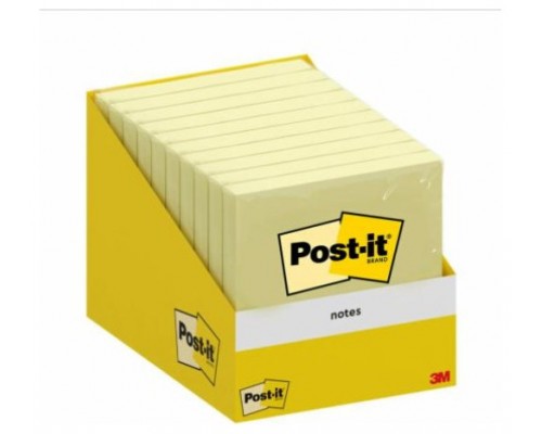 BLOC 100 HOJAS NOTAS ADHESIVAS 76X76MM CANARY YELLOW 654 ENCELOFANADO 6820-CY-W10 POST-IT 7100317841 (Espera 4 dias)