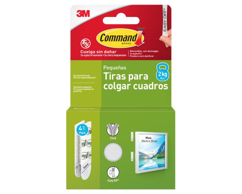 BLISTER TIRAS ADHESIVAS PEQUE&Ntilde;AS PARA CUADROS HASTA 1,8KG COMMAND 17202 3M 7100336859 (Espera 4 dias)