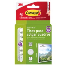 BLISTER TIRAS ADHESIVAS ESTRECHAS PARA CUADROS HASTA 5KG COMMAND 17207WHI-4-ISP 3M 7100337206 (Espera 4 dias)