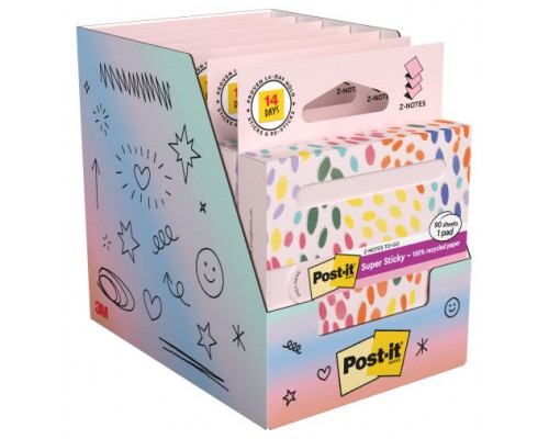 DISPENSADOR DE CARTON 90 HOJAS Z-NOTES RECICLADO SUPER STICKY 76X76 MM ROSA PASTEL R330-1RSSP POST-IT 7100398996 (Espera 4 dias)