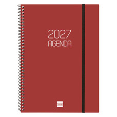 AGENDA 2027 BASIC OPAQUE E10 155X212MM SEMANA VISTA HORIZONTAL BURDEOS FINOCAM 742767427 (Espera 4 dias)