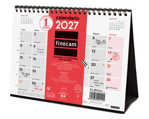 CALENDARIO 2027 SOBREMESA NEUTRO ESCRIBIR S 210X150MM FINOCAM 780100027 (Espera 4 dias)-SX3 CALENDARIO 2027 SOBREMESA NEUTRO ESCRIBIR S 210X150MM FINOCAM 780100027 (Espera 4 dias)