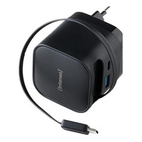 Intenso Cargador GaN W65ACIC retr&aacute;ctil Negro