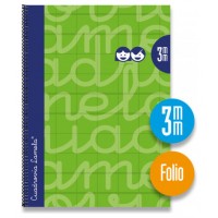 CUADERNO FOLIO FORRADO RAYADO 3 MM VERDE LAMELA 7FTE003V (MIN5) (Espera 4 dias)