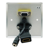 (CONSULTAR STOCK) KRAMER ROOM CONNECTIVITY CONNECT - ROOM CONNECTIVITY PASSIVE WALL PLATE 15&minus;PIN HD, 3.5MM AUDIO, USB & HDMI-MODEL (WXA-HU/US(W)) (80-000231) (Espera 4 dias)