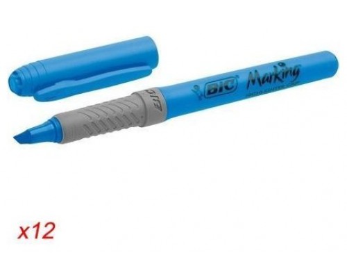 MARCADOR FLUORESCENTE HIGHLIGHTER GRIP TRAZO 1,5-3,3MM. AZUL BIC 811931 (MIN12) (Espera 4 dias)