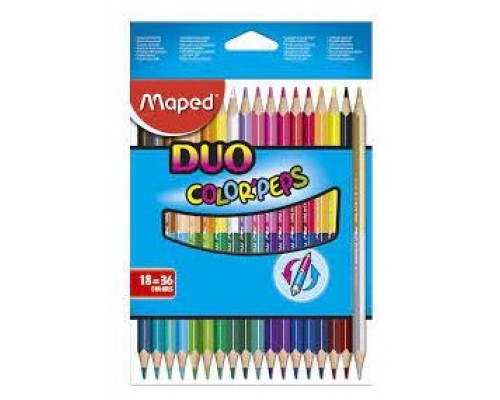 ESTUCHE 18  LÁPICES DE COLORES COLOR"PEPS DUO. BICOLOR MAPED 829601FC (Espera 4 dias)