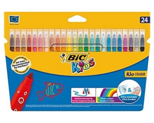 ESTUCHE 24 ROTULADORES ULTRALAVABLES KID COULEUR TRAZO 0,8MM. BIC 9117373 (Espera 4 dias)