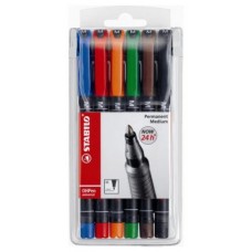 ESTUCHE 6 MARCADORES PERMANENTE P.MEDIA SURTIDO OHPEN UNIVERSAL 1MM. STABILO 843/6 (Espera 4 dias)