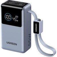 UGREEN UGREEN 10000MAH 55W 1C1A POWER BANK WITH 1*55W BUILD-IN CABLE, GRAY COLOR (55W USB-C CABLE + 55W USB-C + 33W USB-A, 10000MAH CAPACITY) (Espera 4 dias)