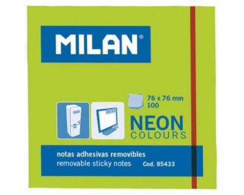 MILAN BLOC NOTAS ADHESIVAS 100 HOJAS 76X76MM VERDE