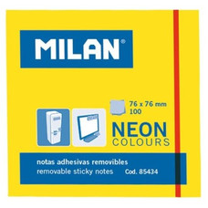 MILAN BLOC NOTAS ADHESIVAS 100 HOJAS 76X76MM AMARILLO-HO1 MILAN BLOC NOTAS ADHESIVAS 100 HOJAS 76X76MM AMARILLO