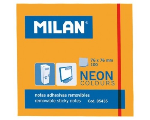 MILAN BLOC NOTAS ADHESIVAS 100 HOJAS 76X76MM NARANJA