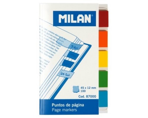 MILAN MARCADORES DE PAGINA 100 PUNTOS 45X12MM 5