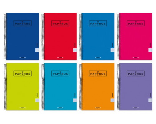 CUADERNO TAPA CARTON FORRADA EXTRADURA UNICLASIC FOLIO 80 HOJAS 90GR. 4X4 COLORES SURTIDOS PAPYRUS 88443099 (MIN5) (Espera 4 dias)