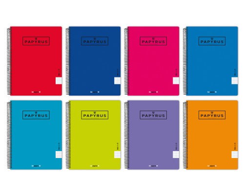 CUADERNO TAPA POLIPROPILENO EXTRADURA UNICOLOR5 A4+ 120 HOJAS 90GR. 5X5 COLORES SURTIDOS PAPYRUS 88462193 (MIN5) (Espera 4 dias)