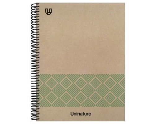 CUADERNO RECICLADO A4 KRAFT SOFT TAPA DURA 80 HOJAS 90GR LISO VERDE UNINATURE 88500420 (Espera 4 dias)