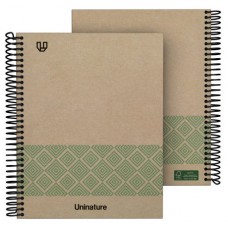 CUADERNO RECICLADO A5 KRAFT SOFT TAPA DURA 80 HOJAS 90GR CUADRICULA 4X4 MM VERDE UNINATURE 88538720 (Espera 4 dias)