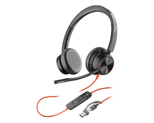 HP Poly Auriculares est&eacute;reo Poly Blackwire 8225 USB-C + Adaptador USB-C/A (Espera 4 dias)