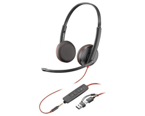 HP Poly Auriculares estéreo Poly Blackwire 3225 USB-C + Conector de 3,5 mm + Adaptador USB-C/A (Espera 4 dias)-SX26 HP Poly Auriculares estéreo Poly Blackwire 3225 USB-C + Conector de 3,5 mm + Adaptador USB-C/A (Espera 4 dias)