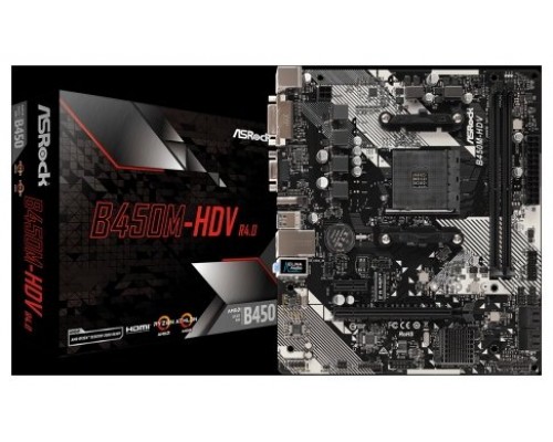 Placa base AM4 microATX Asrock B450M-HDV R4.0 - 2xDDR4