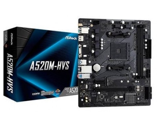 PB AMD SAM4 ASROCK A520M-HVS 4SATA3 M2 6USB32 PCIE