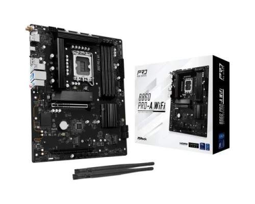PLACA ASROCK B860 PRO-A WIFI,INTEL,1851,B860,4DDR5,256GB,1HDMI+1DP,4SATA3+2M.2,2.5GBLAN,WIFI6E+BT5.3,8USB3.2+2USB TYPE-C,ATX (Espera 4 dias)