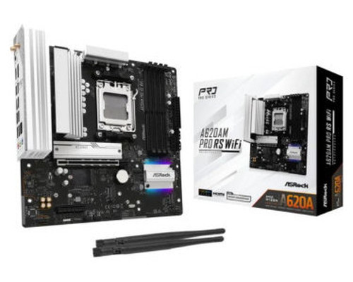 PLACA ASROCK A620AM PRO RS WIFI,AMD,AM5,A620A,4DDR5,256GB,HDMI+DP,2SATA6+2M.2,7USB3.2,2.5GBLAN+WIFI6E+BT5.2,MATX (Espera 4 dias)