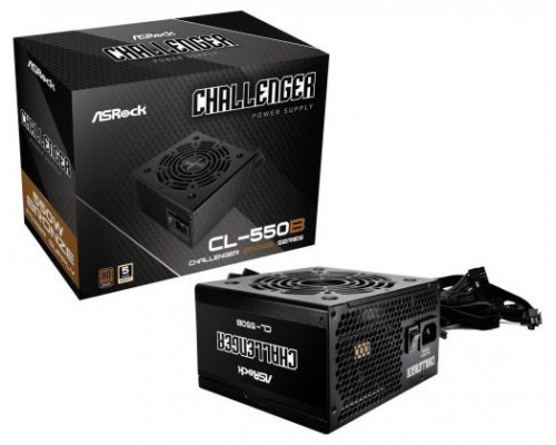 FUENTE ALIMENTACION ASROCK CL-550B,PSU,550W,80 PLUS BRONZE,120MM,ACTIVE PFC,PCI-E (6+2 pin)x4,SATA (5 pin)x4 (Espera 4 dias)