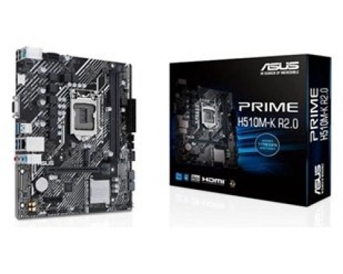 PLACA ASUS PRIME H510M-R-SI R2.0 (BULK),INTEL,1200,H510,2DDR4,64GB,VGA+DVI+HDMI,GBLAN,4SATA3,3USB3.2,MATX (Espera 4 dias)