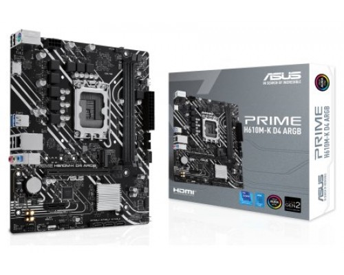 ASUS PRIME H610M-K D4 ARGB Intel H610 LGA 1700 micro ATX (Espera 4 dias)